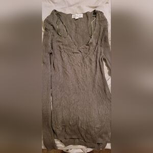 Cloud Chaser Brown Ribbed Knit Top